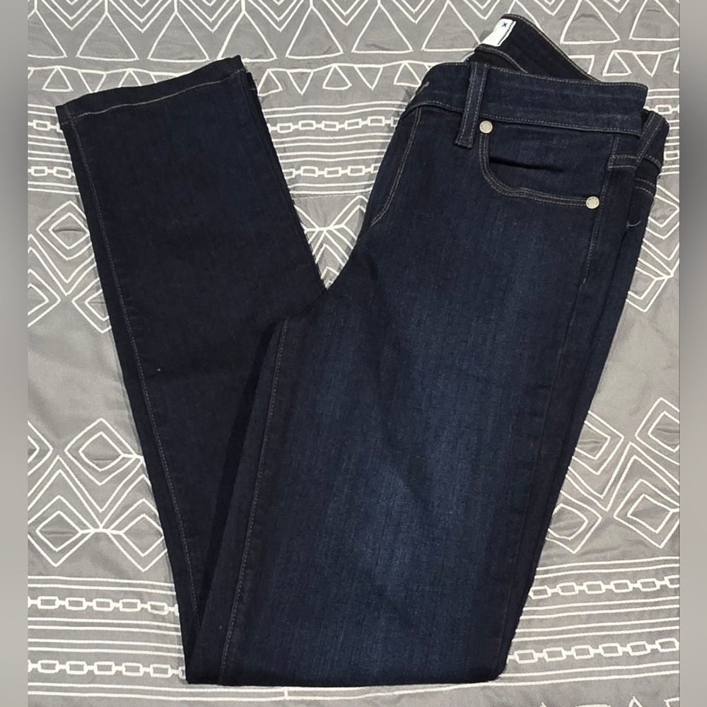Paige Skyline Skinny Midrise Dark Denim Jeans Size 27